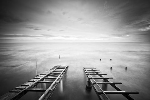 To The Infinity White Modern Wood Framed Art Print with Double Matting by Coppari, Claudio