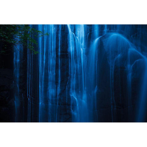 Sycamine Falls Black Modern Wood Framed Art Print by Fujii, Tsuneya