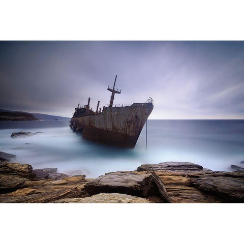 Semiramis Black Modern Wood Framed Art Print with Double Matting by Kaimaki, Maria