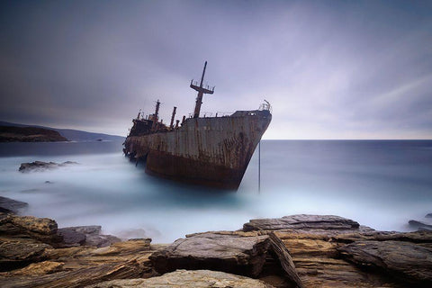 Semiramis Black Ornate Wood Framed Art Print with Double Matting by Kaimaki, Maria