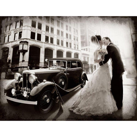 Gangster Wedding Black Modern Wood Framed Art Print with Double Matting by Laudin, Dmitry