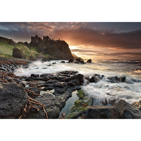 Dunluce Light Gold Ornate Wood Framed Art Print with Double Matting by Mcparland, Gary