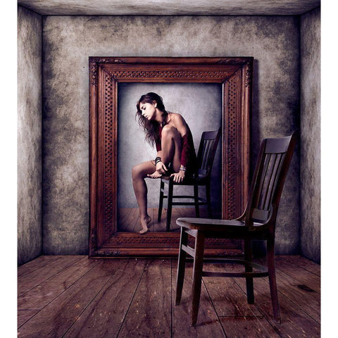 Reflejo Black Modern Wood Framed Art Print with Double Matting by Mendez Cordero, Claudia