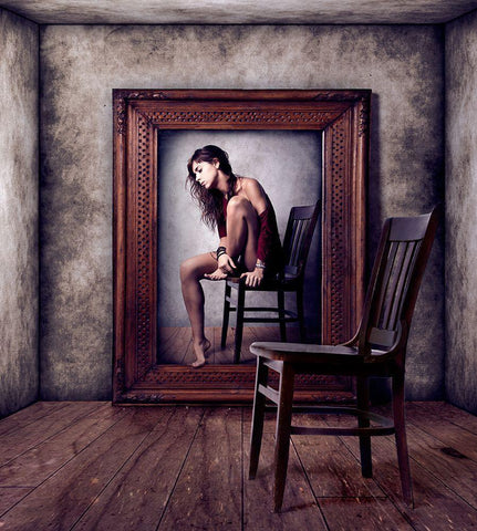 Reflejo White Modern Wood Framed Art Print with Double Matting by Mendez Cordero, Claudia