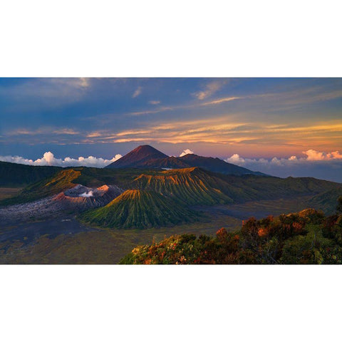 Volcano Dawn Black Modern Wood Framed Art Print with Double Matting by Wrobel, Karsten