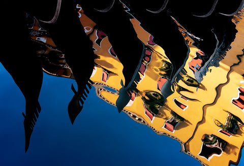 Venice - Gondole - Reflex White Modern Wood Framed Art Print with Double Matting by Vendramin, Fabrizio