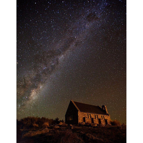 Church Of The Good Shepherd Black Modern Wood Framed Art Print with Double Matting by Zhang, Yan