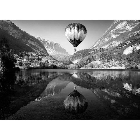 La Mongolfiera White Modern Wood Framed Art Print by Auf Dem, Andrea