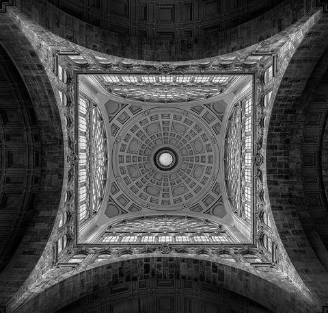 The Dome Black Ornate Wood Framed Art Print with Double Matting by Van Den, Jef