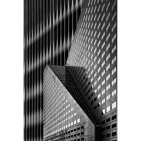 Patches Of Light Black Modern Wood Framed Art Print by Van den, Jef