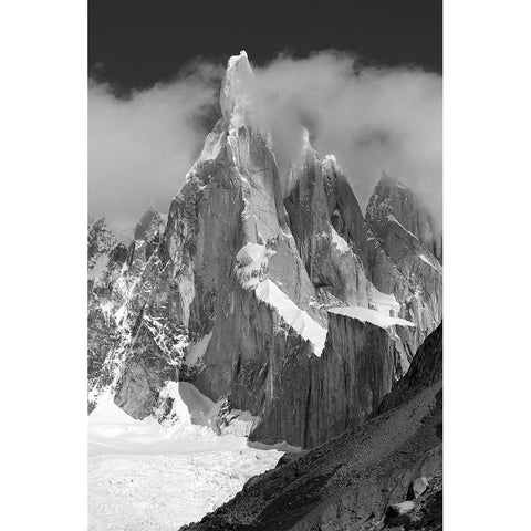 Cerro Torre Black Modern Wood Framed Art Print with Double Matting by Radu Topai, Octavian