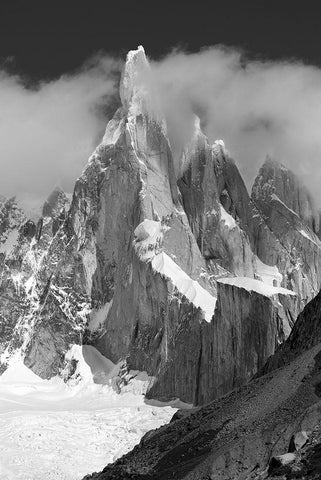 Cerro Torre White Modern Wood Framed Art Print with Double Matting by Radu Topai, Octavian