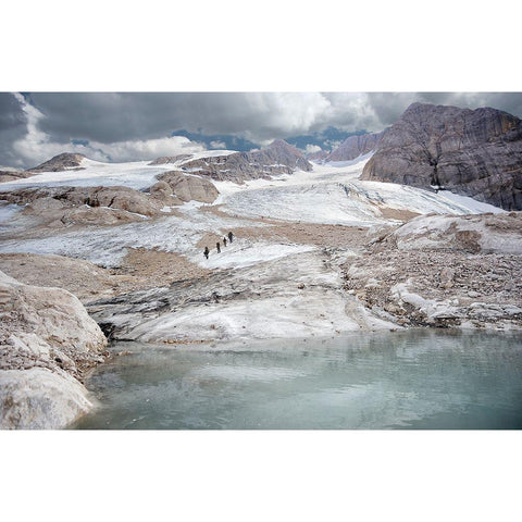 Expedition To The Glacier White Modern Wood Framed Art Print by Auf Dem, Andrea