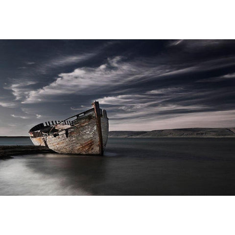 Final Destination Black Modern Wood Framed Art Print with Double Matting by Ingibergsson, Bragi