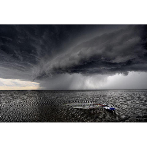 ... Where Are You ? Black Modern Wood Framed Art Print by Lipinski C, Roman