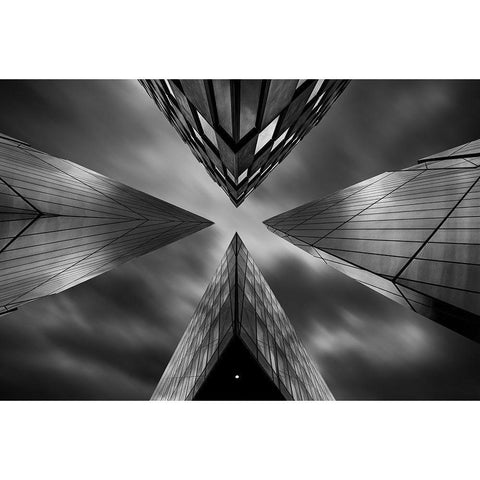 The Meeting Black Modern Wood Framed Art Print with Double Matting by Marcisovsky, Martin