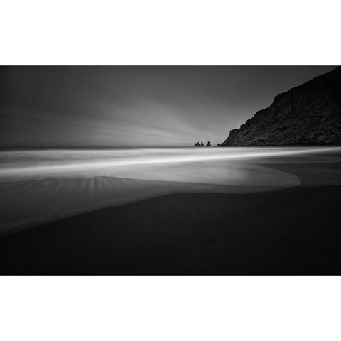 ... Black Beach Black Modern Wood Framed Art Print by Hoffmann, Raymond