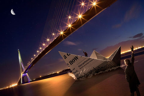 News Of The World Black Ornate Wood Framed Art Print with Double Matting by Kiciak, Christophe