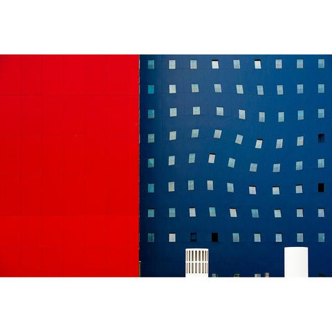 Red White And Blue Black Modern Wood Framed Art Print with Double Matting by Pearson, Wayne