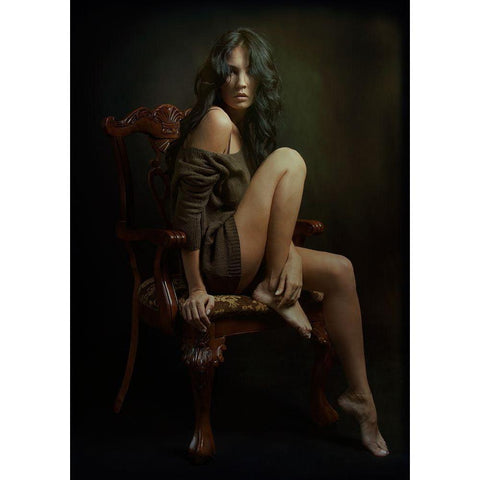 Portrait Of Helen Black Modern Wood Framed Art Print with Double Matting by Rise, Zachar