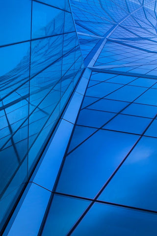 Blue Black Ornate Wood Framed Art Print with Double Matting by Kravanja, Jure