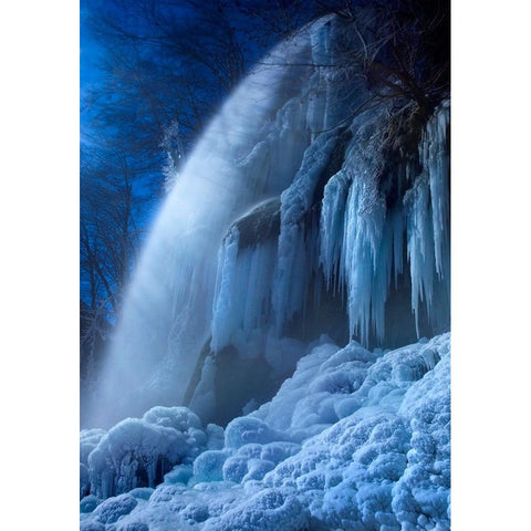 Frozen In The Moonlight Black Modern Wood Framed Art Print with Double Matting by Schumacher, Nicolas