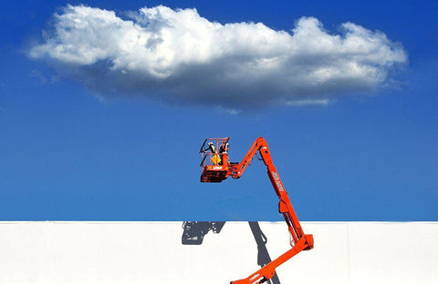 Cloud White Modern Wood Framed Art Print with Double Matting by Millar, Tj