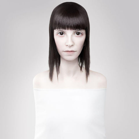 Bangs Black Modern Wood Framed Art Print by Katiev, Vladimir