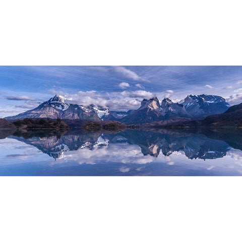 Torres Del Paine White Modern Wood Framed Art Print by Driga, Vladimir