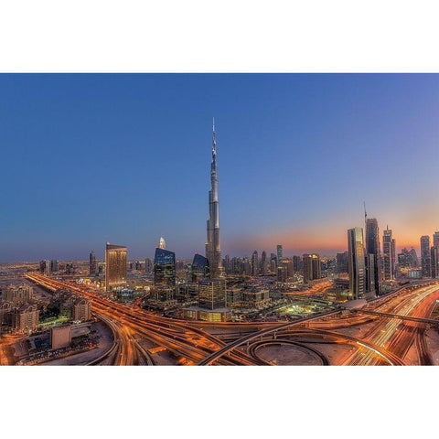 The Amazing Burj Khalifah Gold Ornate Wood Framed Art Print with Double Matting by Rustam, Mohammad