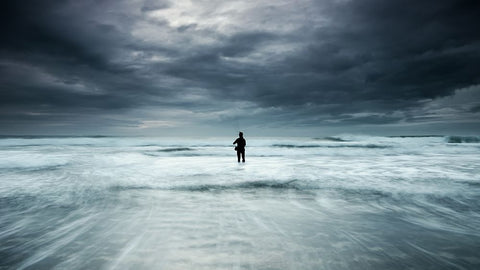 Fishing A Dream Black Ornate Wood Framed Art Print with Double Matting by Dias, Paulo