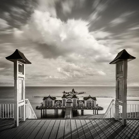 [Good Morning Sellin] White Modern Wood Framed Art Print with Double Matting by Benz, Mario