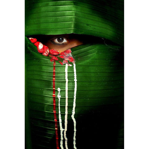 Mysterious Eye Black Modern Wood Framed Art Print with Double Matting by Zen, Adithya