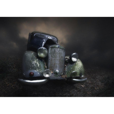 Benz Black Modern Wood Framed Art Print by Droste, Holger