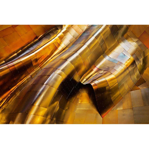 Abstract Steel Black Modern Wood Framed Art Print with Double Matting by Amer, S.