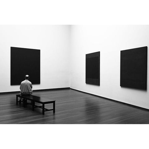 Enjoying Rothko Black Modern Wood Framed Art Print with Double Matting by Lionse, Art