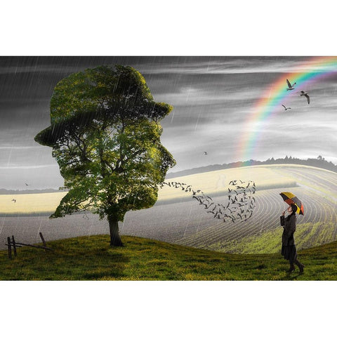 Point Of View Black Modern Wood Framed Art Print by Kiciak, Christophe