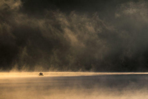 Lost In Space White Modern Wood Framed Art Print with Double Matting by Darek Mitrega, Izabela