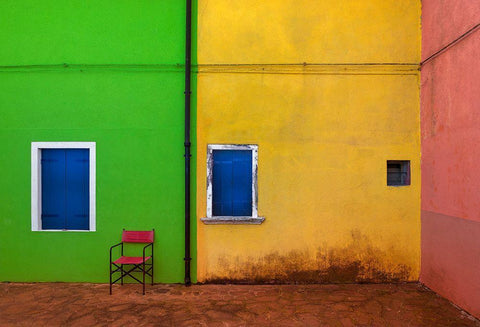 Colorland White Modern Wood Framed Art Print with Double Matting by Kravanja, Jure