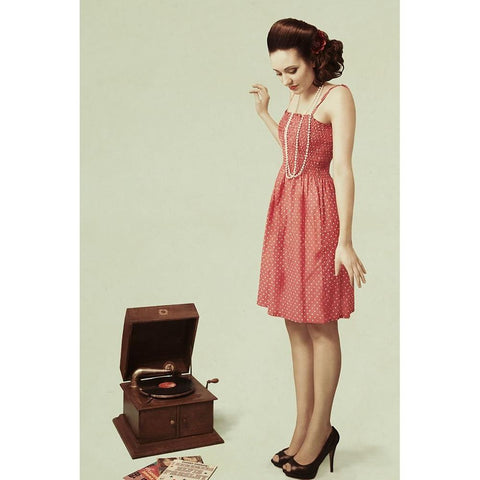 Pin Up Girl Iii Black Modern Wood Framed Art Print with Double Matting by Peeters, Bart