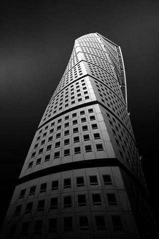 Magic Tower White Modern Wood Framed Art Print with Double Matting by Ioneanu, Dragos