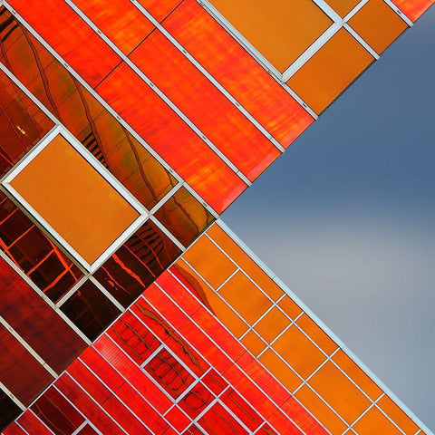 Cross Lines 2 Black Modern Wood Framed Art Print by Jonkman, Gerard