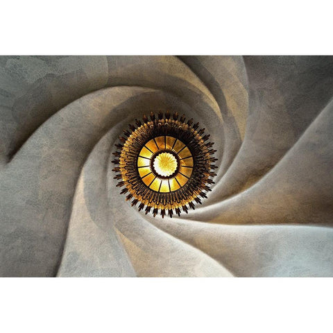 Torsional Black Modern Wood Framed Art Print with Double Matting by Koga, Hiroaki