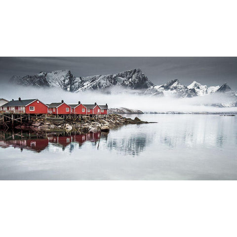 Lofoten White Modern Wood Framed Art Print by Yaakobi, Lior