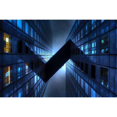 \/\ Black Modern Wood Framed Art Print by Maupetit, Arnaud