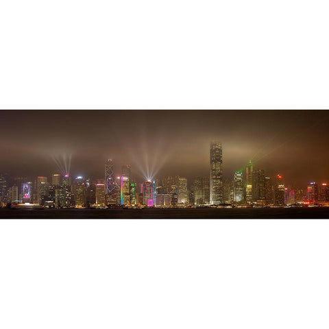 Hong Kong Island Black Modern Wood Framed Art Print by Murphy, Daniel