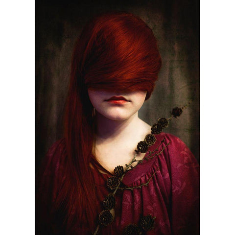 Redhead White Modern Wood Framed Art Print by Larsen, Jorun