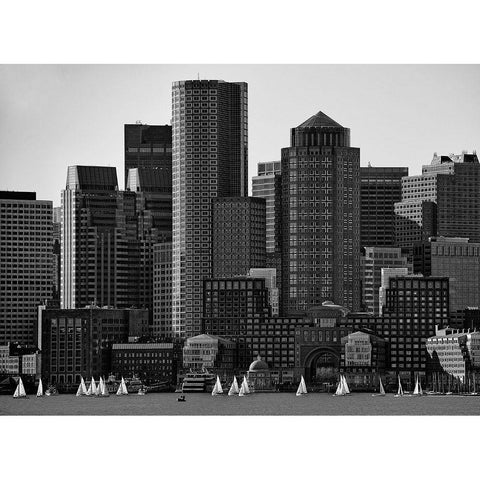 Towers Black Modern Wood Framed Art Print with Double Matting by Feldtkeller, Andreas