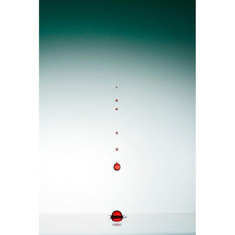 Evolution Of Waterdrops - 1 White Modern Wood Framed Art Print by Aydogdu, Veli