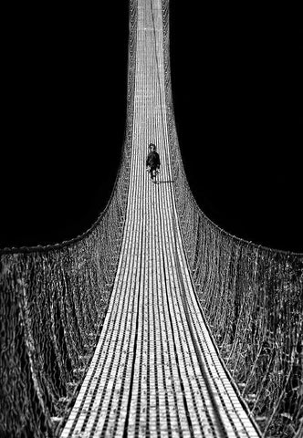 Bridge To The Future Black Ornate Wood Framed Art Print with Double Matting by Depaepe, Yvette